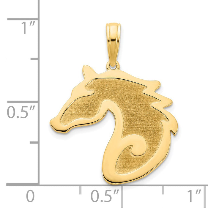 14k Sandblasted Horse Head Charm-D5055