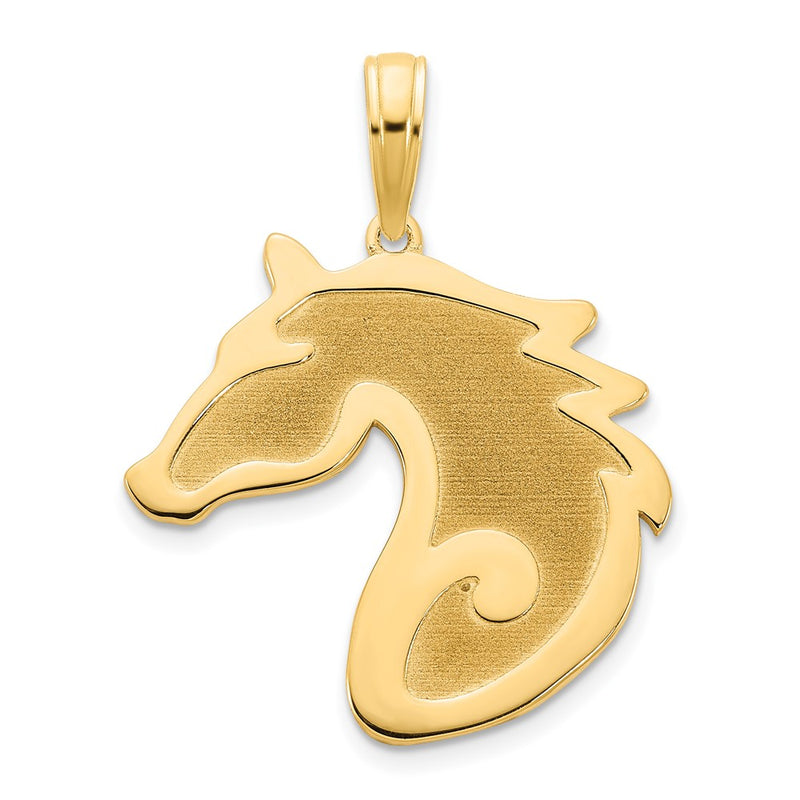 14k Sandblasted Horse Head Charm-D5055