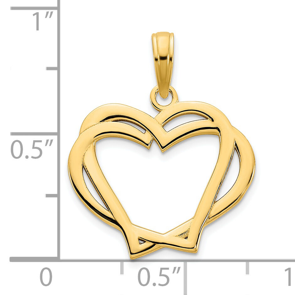 14k  Heart in a Heart Pendant-D5058