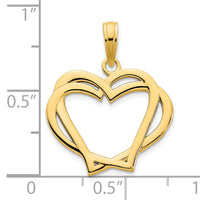 14k  Heart in a Heart Pendant-D5058