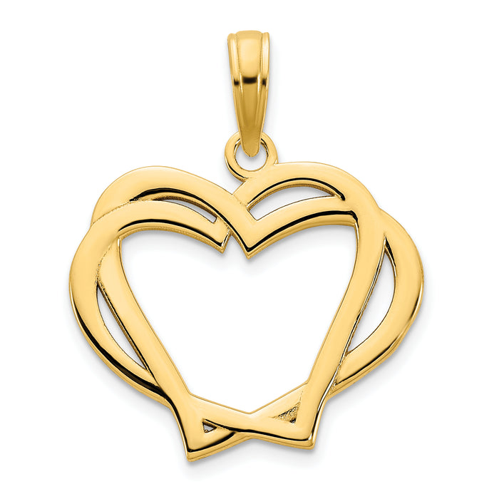 14k  Heart in a Heart Pendant-D5058