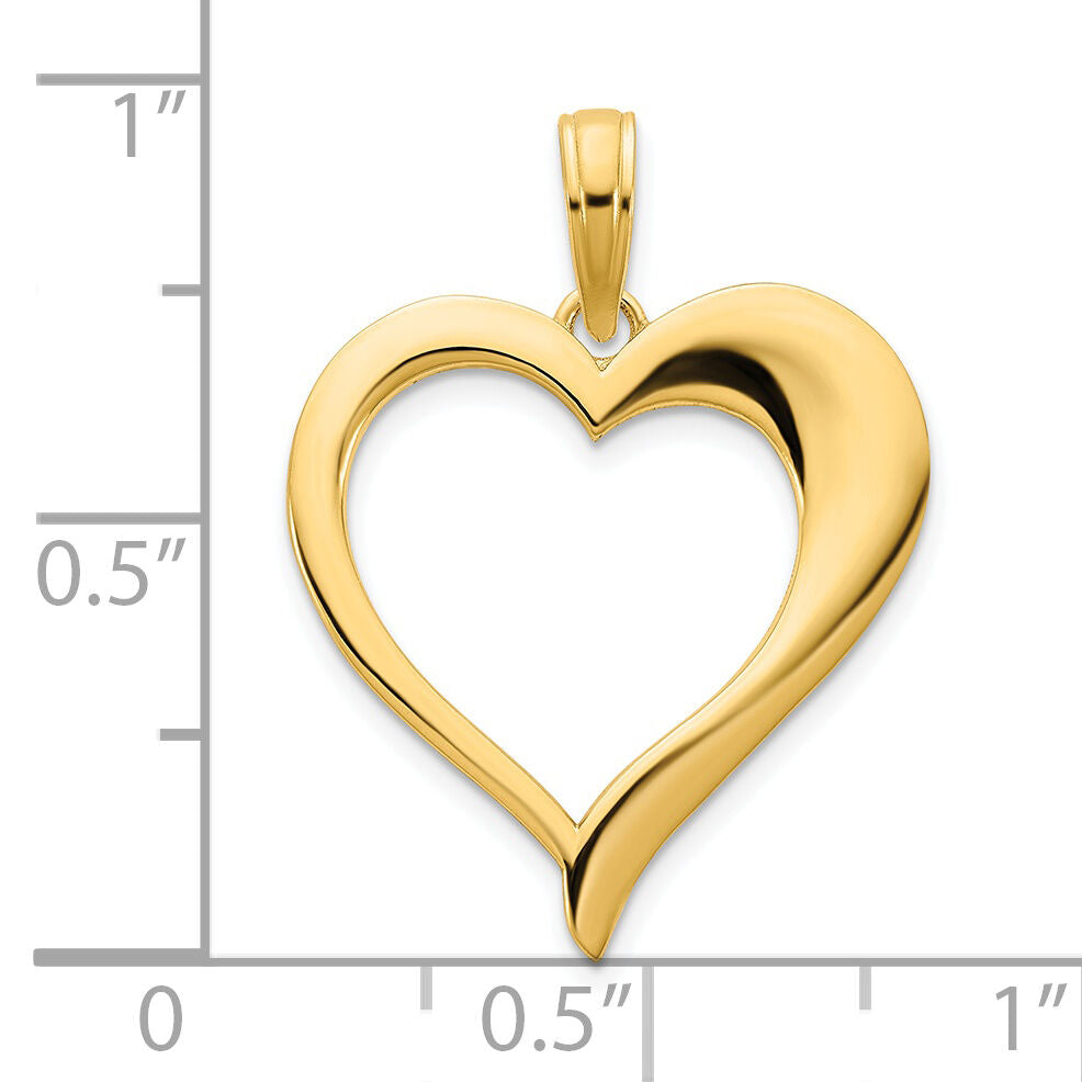 14k  Open Heart Pendant-D5059