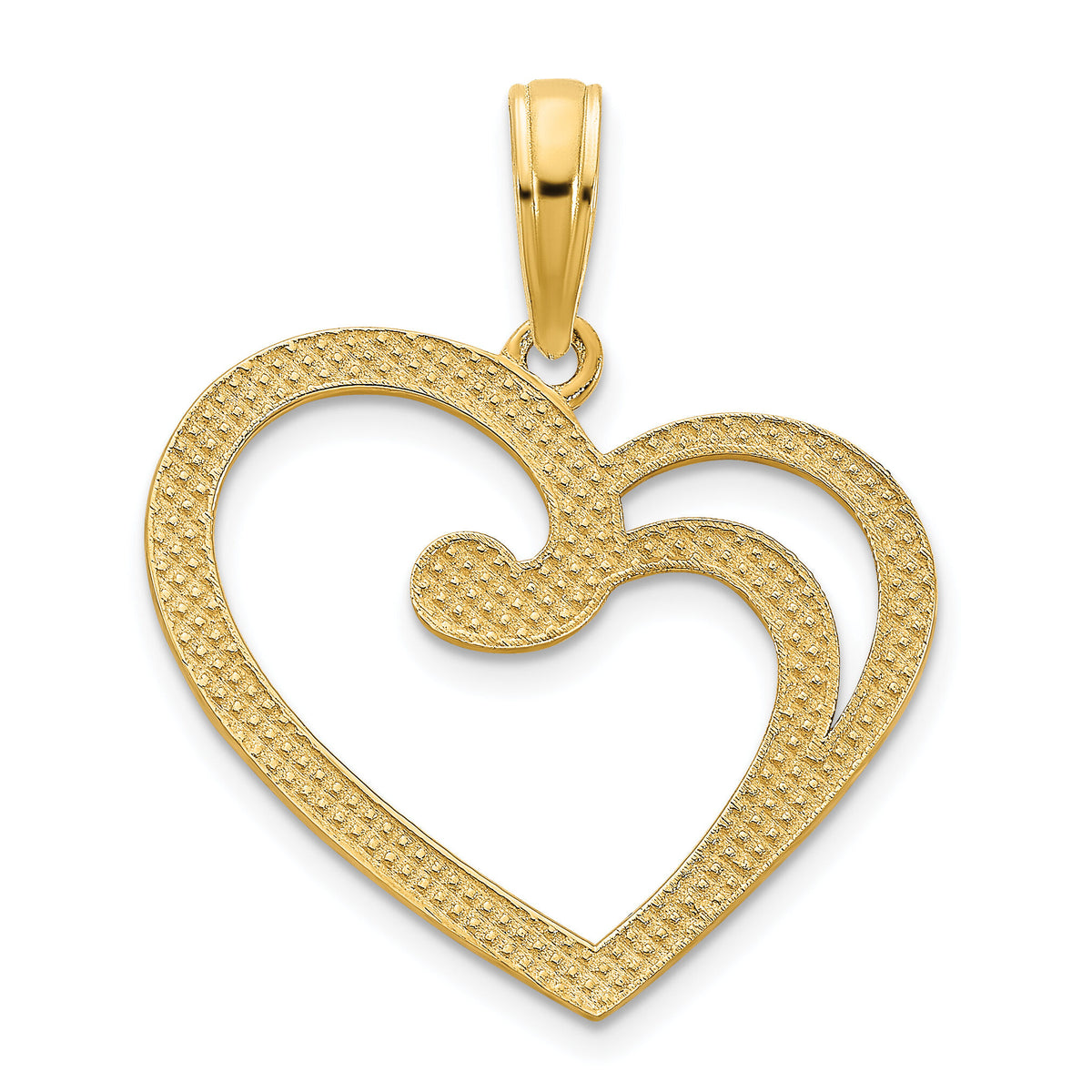 14k Fancy Open Heart Pendant-D5060