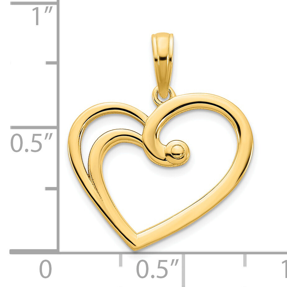 14k Fancy Open Heart Pendant-D5060