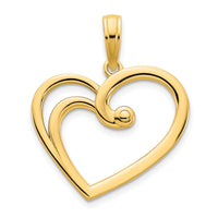 14k Fancy Open Heart Pendant-D5060