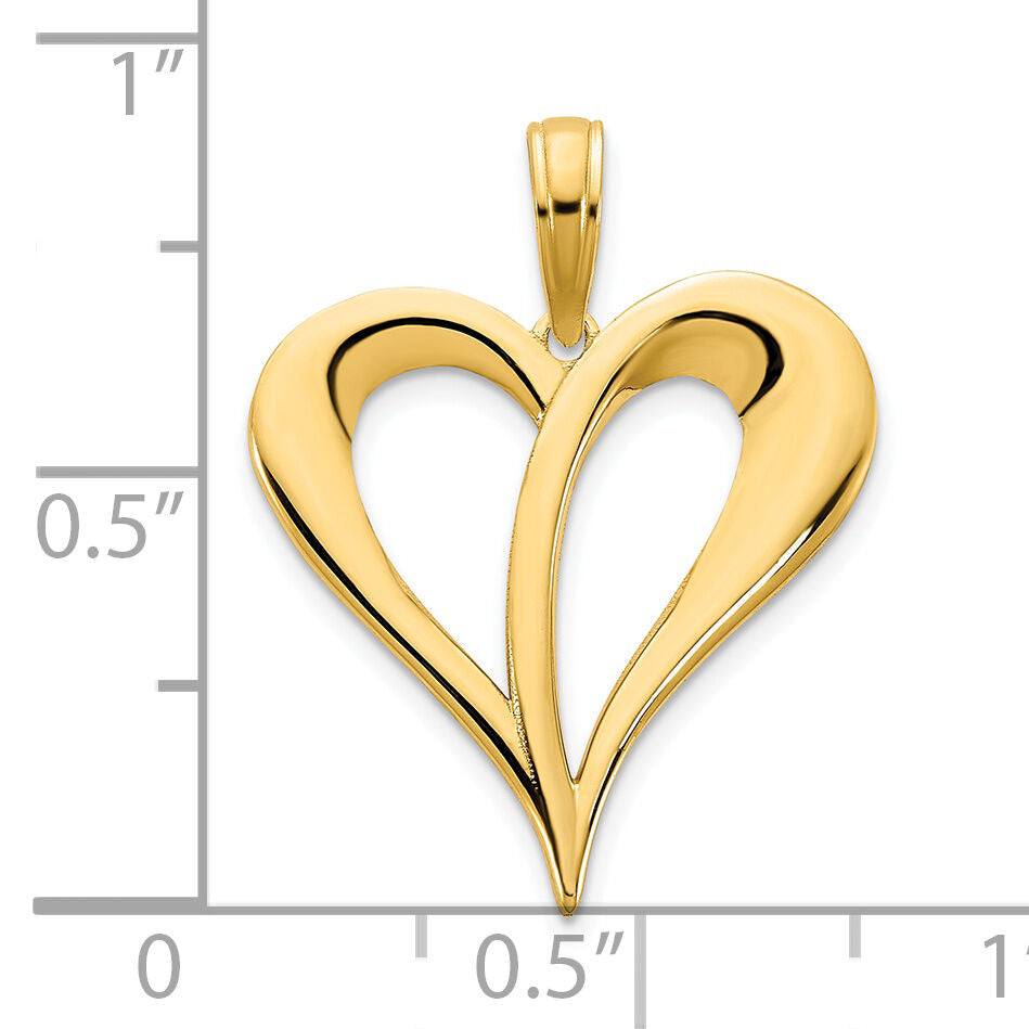 14k Open Heart Pendant-D5065