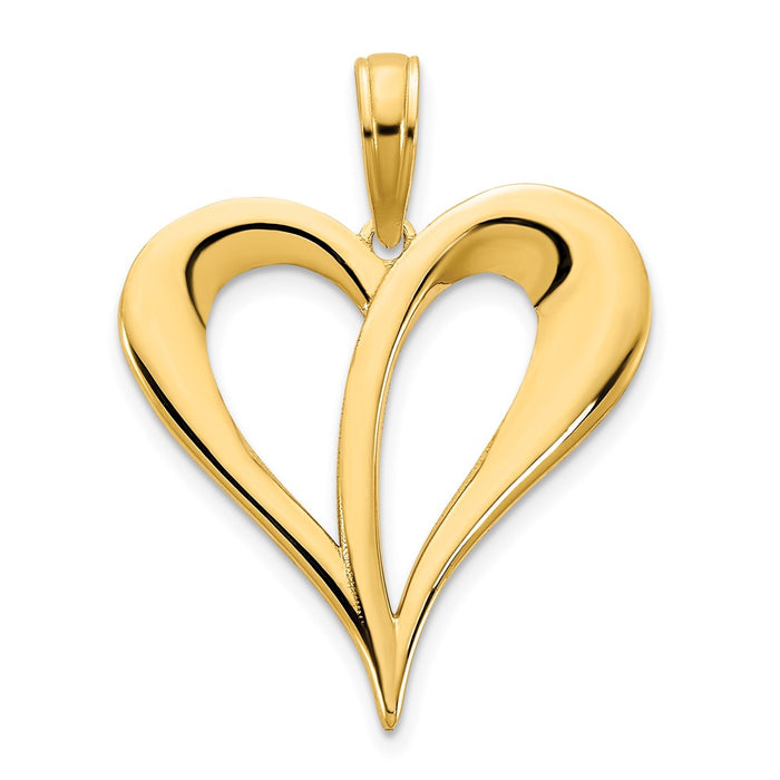 14k Open Heart Pendant-D5065