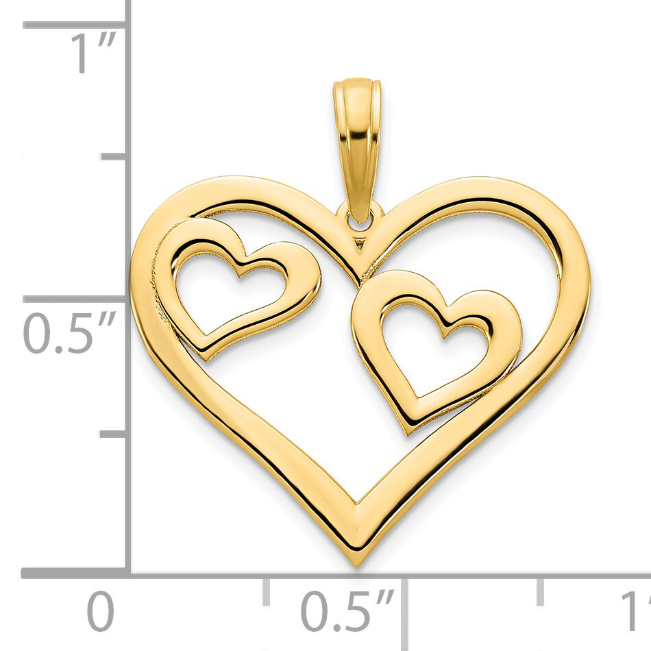 14ky Heart in a Heart Pendant-D5073