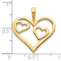 14ky Heart in a Heart Pendant-D5073