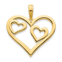 14ky Heart in a Heart Pendant-D5073