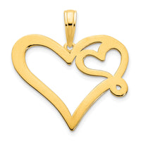 14ky Heart in a Heart Pendant-D5074