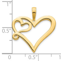 14ky Heart in a Heart Pendant-D5074