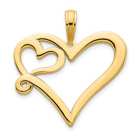 14ky Heart in a Heart Pendant-D5074