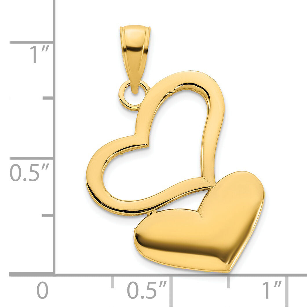 14ky Hearts Pendant-D5084