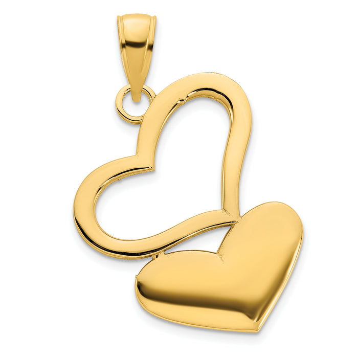 14ky Hearts Pendant-D5084