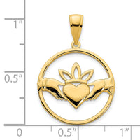 14k Claddagh Circle Pendant-D5089