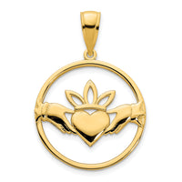 14k Claddagh Circle Pendant-D5089