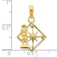 14k Lighthouse Compass Pendant-D5093