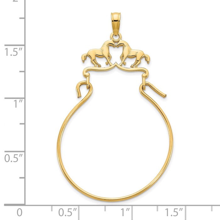 14k Horse Charm Holder Pendant-D5095