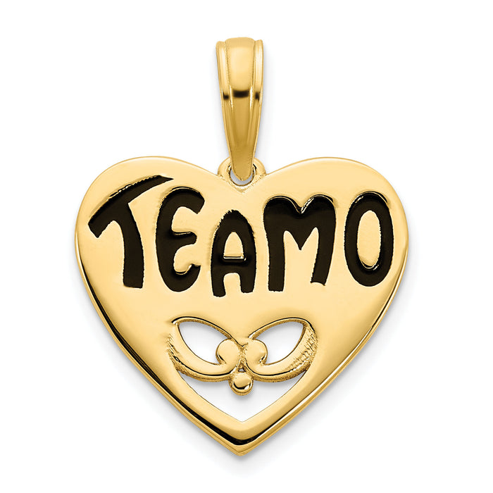 14ky Epoxy Te amo Heart Charm-D5104