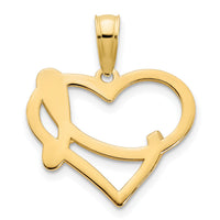 14k Fancy Heart Pendant-D5105