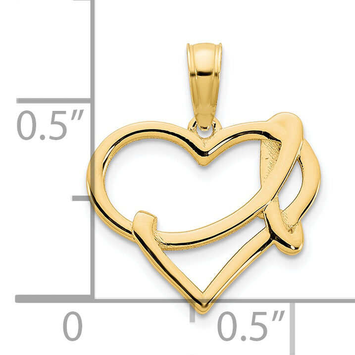 14k Fancy Heart Pendant-D5105