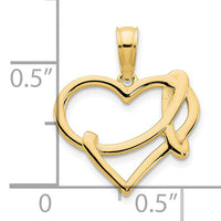 14k Fancy Heart Pendant-D5105