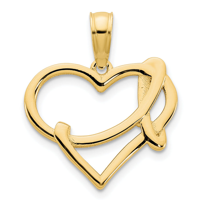 14k Fancy Heart Pendant-D5105