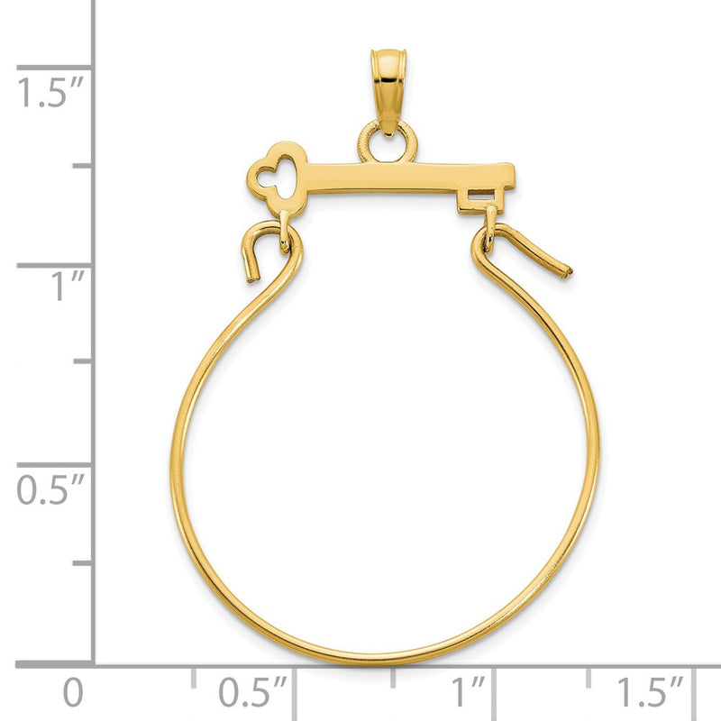 14k Key Charm Holder Pendant-D5114