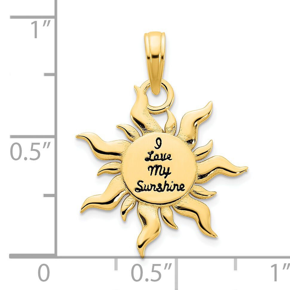 14k Epoxy I LOVE MY SUNSHINE Sun Pendant-D5122
