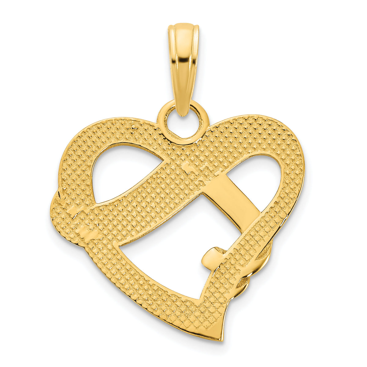 14ky Epoxy Te Amo Heart  Charm-D5124
