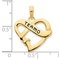 14ky Epoxy Te Amo Heart  Charm-D5124