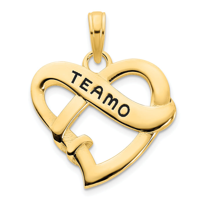 14ky Epoxy Te Amo Heart  Charm-D5124
