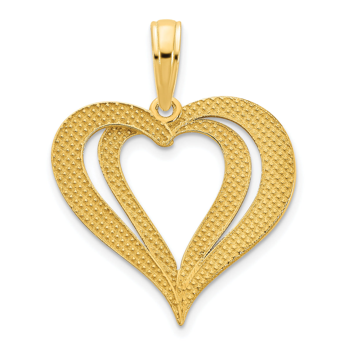 14ky Fancy Heart Pendant-D5131