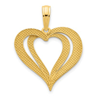 14ky Fancy Heart Pendant-D5131