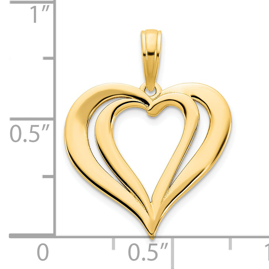 14ky Fancy Heart Pendant-D5131