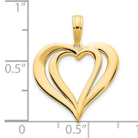 14ky Fancy Heart Pendant-D5131