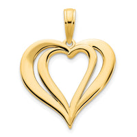 14ky Fancy Heart Pendant-D5131