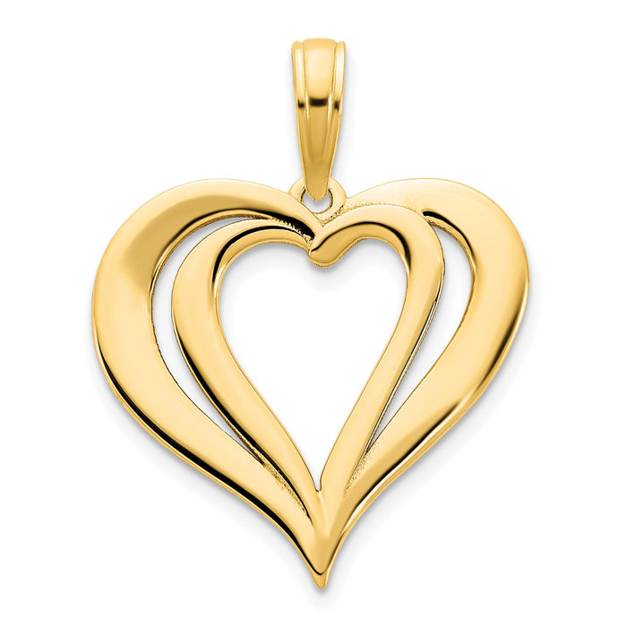 14ky Fancy Heart Pendant-D5131