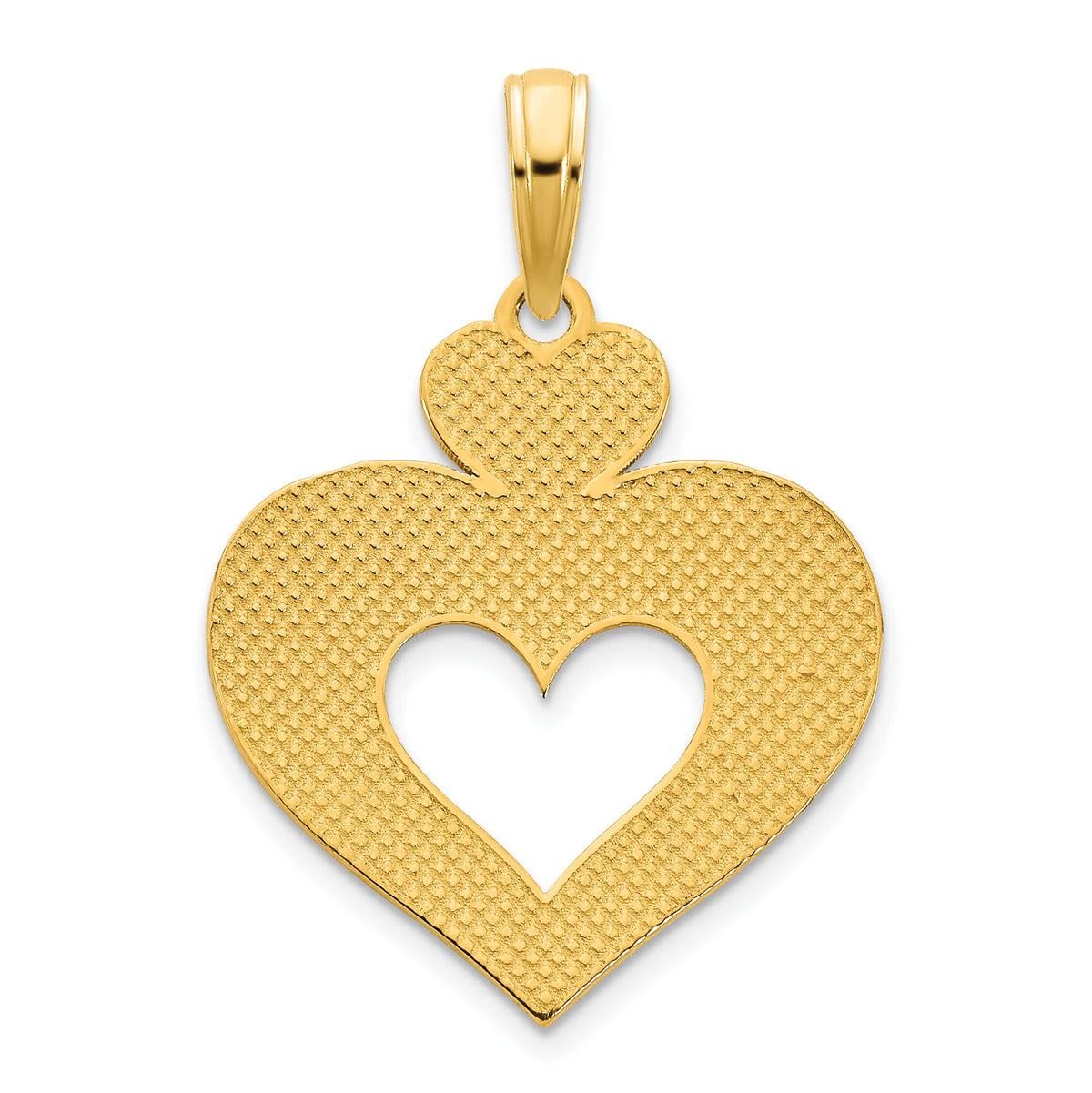 14ky Cut Out Heart Pendant-D5138
