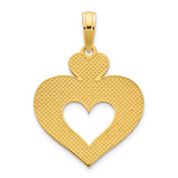 14ky Cut Out Heart Pendant-D5138