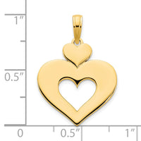 14ky Cut Out Heart Pendant-D5138