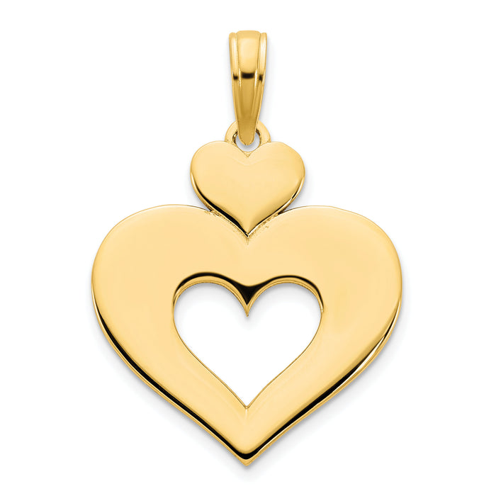 14ky Cut Out Heart Pendant-D5138