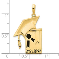 14k Epoxy Graduation Cap and Diploma Pendant-D5145