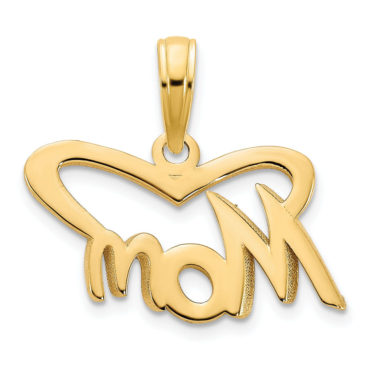 14k MOM Heart Pendant-D5150