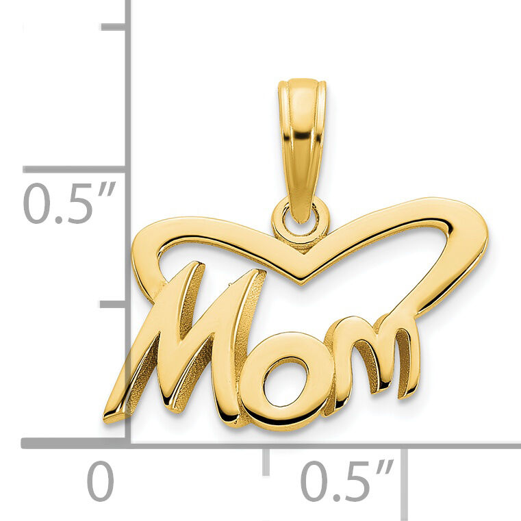14k MOM Heart Pendant-D5150