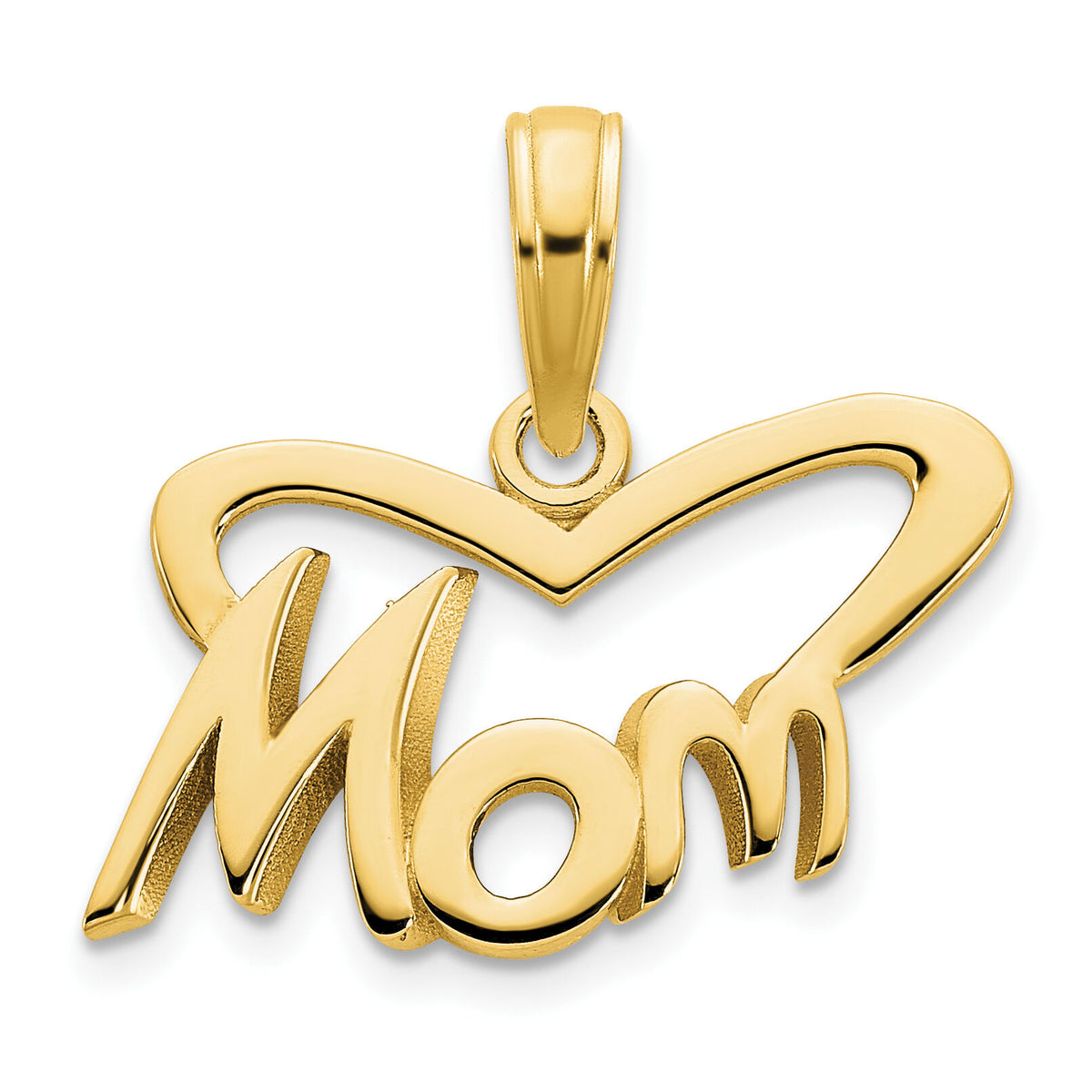 14k MOM Heart Pendant-D5150