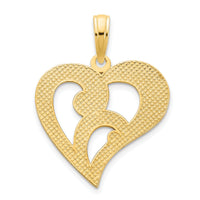 14ky Fancy Heart Pendant-D5151