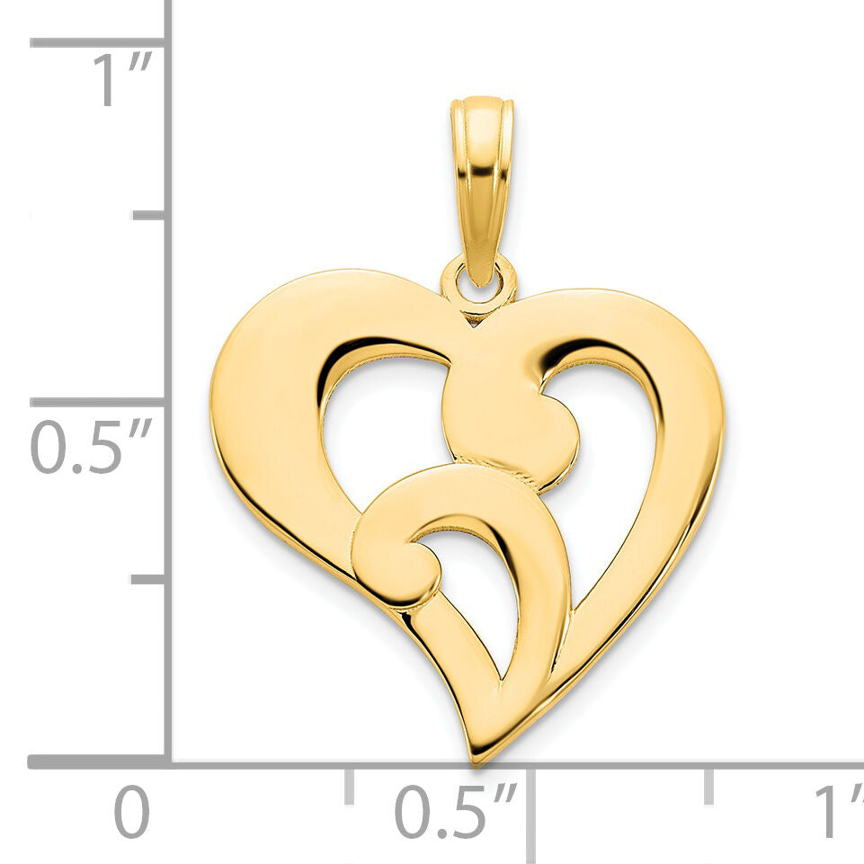 14ky Fancy Heart Pendant-D5151