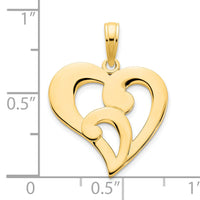 14ky Fancy Heart Pendant-D5151